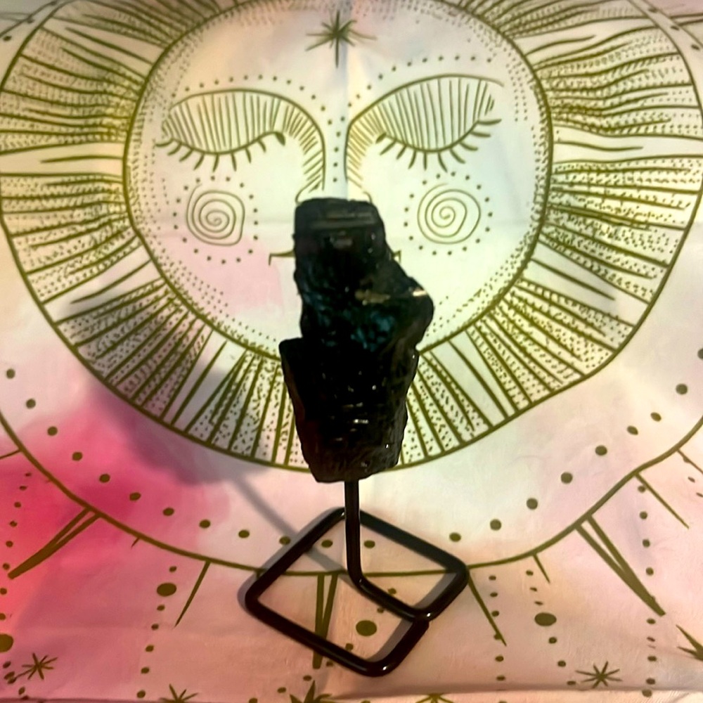 Black Tourmaline with built in personal stand for display